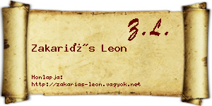 Zakariás Leon névjegykártya